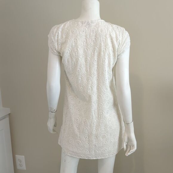 Calypso St Barth White Mini Dress Eyelet Tassels Small - Picture 6 of 9